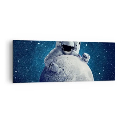 Lærredstryk - Billede på lærred - Kosmisk spøgefugl - 140x50 cm