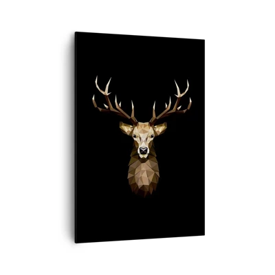 Lærredstryk - Billede på lærred - Kubistisk hjort - 70x100 cm