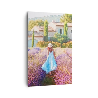 Lærredstryk - Billede på lærred - Lavendel pige - 80x120 cm