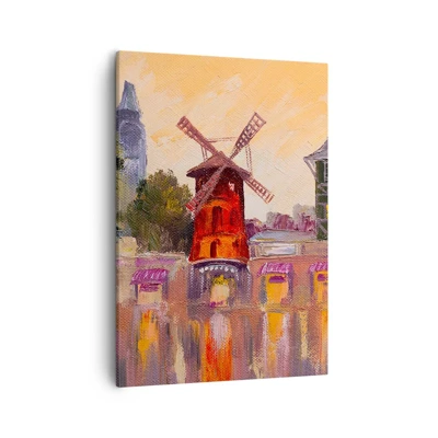 Lærredstryk - Billede på lærred - Parisiske ikoner - Moulin Rouge - 50x70 cm