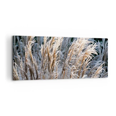 Lærredstryk - Billede på lærred - Pyntet med frost - 100x40 cm