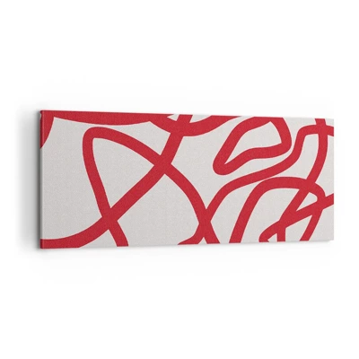 Lærredstryk - Billede på lærred - Rød på hvid - 100x40 cm