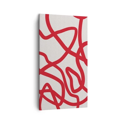 Lærredstryk - Billede på lærred - Rød på hvid - 45x80 cm