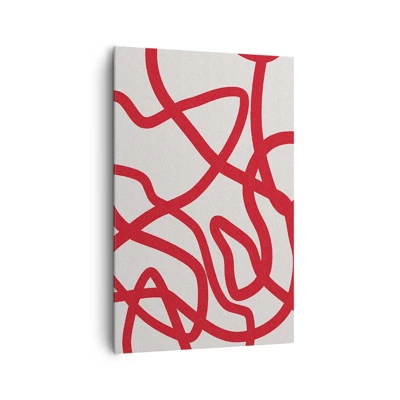 Lærredstryk - Billede på lærred - Rød på hvid - 80x120 cm