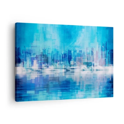 Lærredstryk - Billede på lærred - Sænket i blåt - 70x50 cm