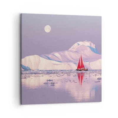 Lærredstryk - Billede på lærred - Sejlets varme, isens kulde - 50x50 cm