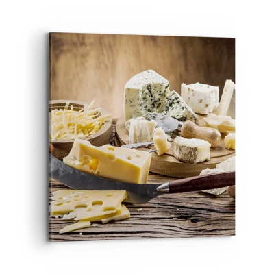 Lærredstryk - Billede på lærred - Smil til osten - 70x70 cm
