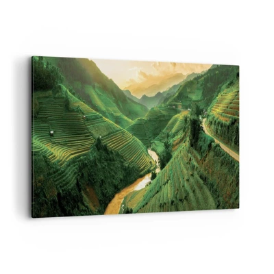 Lærredstryk - Billede på lærred - Vietnamesisk dal - 120x80 cm