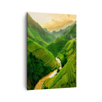 Lærredstryk - Billede på lærred - Vietnamesisk dal - 50x70 cm