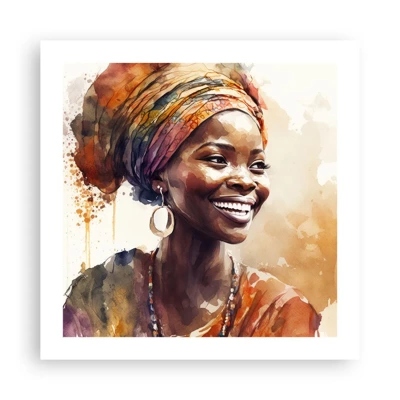 Plakat - Afrikansk dronning - 50x50 cm