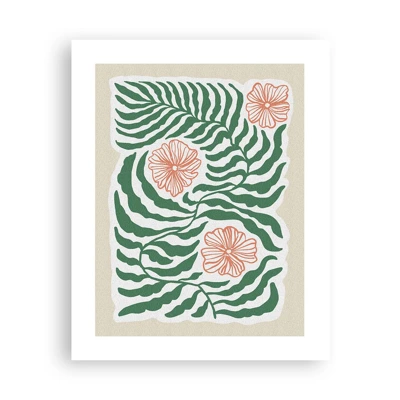 Plakat - Blomstrede i grønt - 40x50 cm