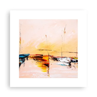 Plakat - En aften i havnen - 30x30 cm