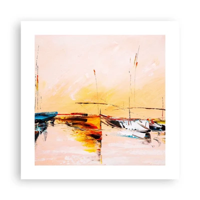 Plakat - En aften i havnen - 40x40 cm