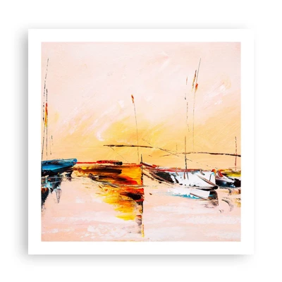 Plakat - En aften i havnen - 60x60 cm