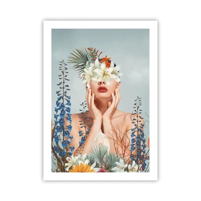 Plakat - Kvinde blomst - 50x70 cm