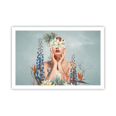 Plakat - Kvinde blomst - 91x61 cm