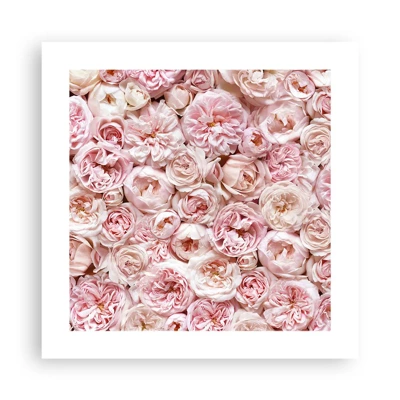 Plakat - Overstrøet med roser - 40x40 cm