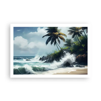 Plakat - På en tropisk strand - 91x61 cm