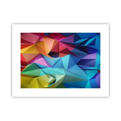 Plakat - Regnbue origami - 40x30 cm