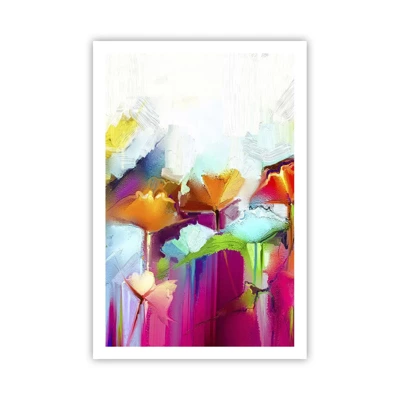 Plakat - Regnbuen i blomstring - 61x91 cm