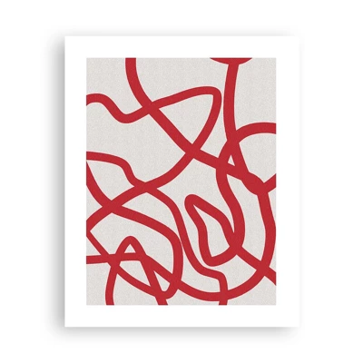Plakat - Rød på hvid - 40x50 cm