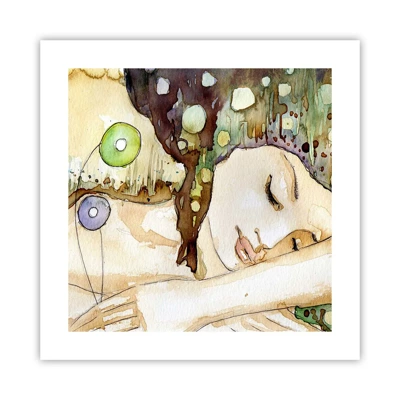 Plakat - Smaragd-violet drøm - 40x40 cm