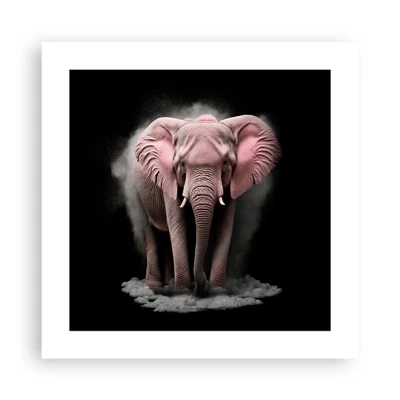 Plakat - Tænk ikke på en lyserød elefant! - 40x40 cm