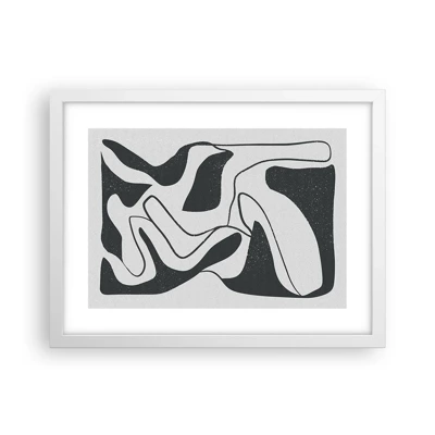 Plakat i hvid ramme - Abstrakt leg i en labyrint - 40x30 cm