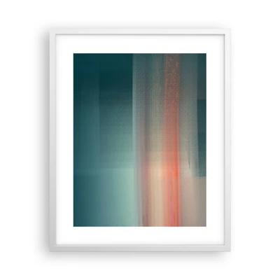 Plakat i hvid ramme - Abstraktion: bølger af lys - 40x50 cm
