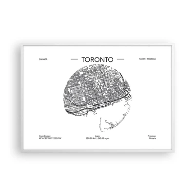 Plakat i hvid ramme - Anatomi af Toronto - 100x70 cm