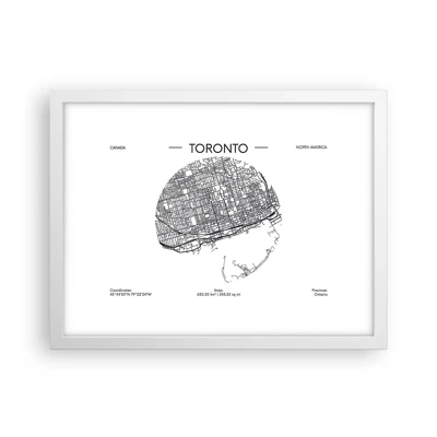 Plakat i hvid ramme - Anatomi af Toronto - 40x30 cm