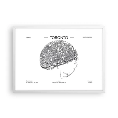 Plakat i hvid ramme - Anatomi af Toronto - 70x50 cm