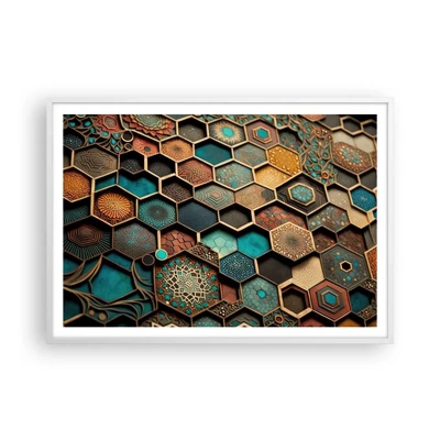 Plakat i hvid ramme - Arabiske ornamenter - en variation - 100x70 cm