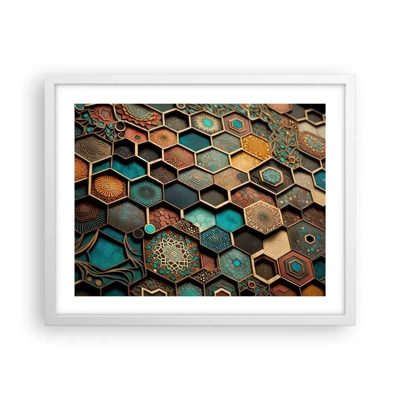 Plakat i hvid ramme - Arabiske ornamenter - en variation - 50x40 cm