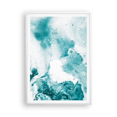 Plakat i hvid ramme - Blå oversvømmelsesflader - 70x100 cm