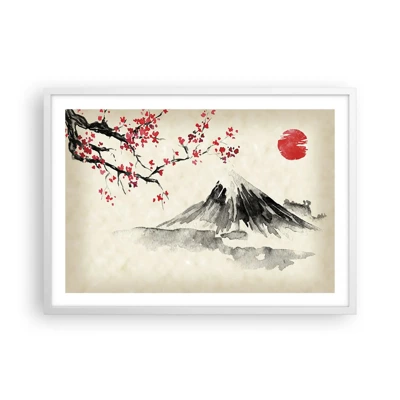 Plakat i hvid ramme - Bliv forelsket i Japan - 70x50 cm