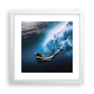 Plakat i hvid ramme - Den moderne havfrue - 30x30 cm