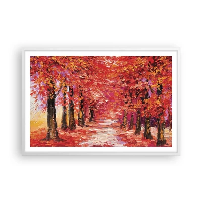Plakat i hvid ramme - Efterårets indtryk - 91x61 cm