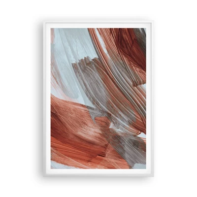 Plakat i hvid ramme - Efterårsagtig og blæsende abstraktion - 70x100 cm