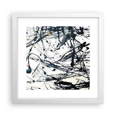 Plakat i hvid ramme - Ekspressionistisk abstraktion - 30x30 cm