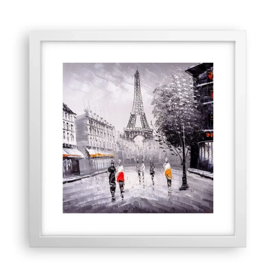 Plakat i hvid ramme - En parisisk spadseretur - 30x30 cm