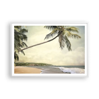 Plakat i hvid ramme - En tropisk drøm - 100x70 cm