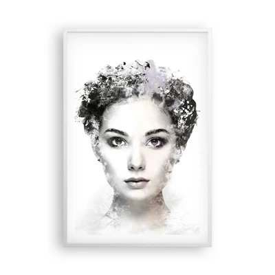 Plakat i hvid ramme - Et meget stilfuldt portræt - 61x91 cm