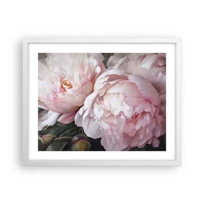 Plakat i hvid ramme - Fastlåst i blomstring - 50x40 cm