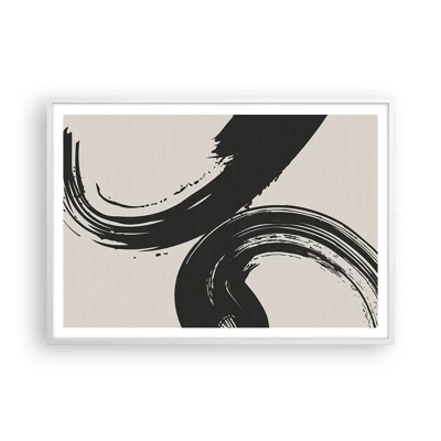 Plakat i hvid ramme - Fejende og cirkulær - 100x70 cm