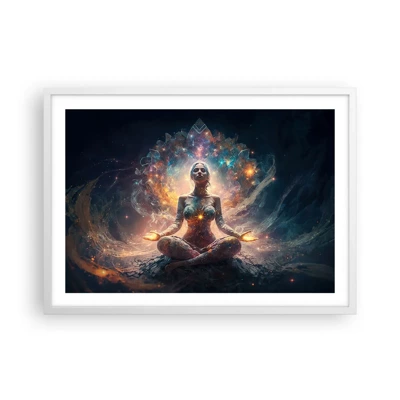 Plakat i hvid ramme - Flow af god energi - 70x50 cm