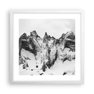 Plakat i hvid ramme - Granit truende højderyg - 40x40 cm