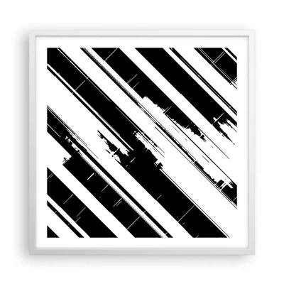 Plakat i hvid ramme - Intens og dynamisk komposition - 60x60 cm