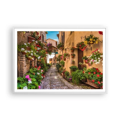 Plakat i hvid ramme - Italiensk gyde - 100x70 cm