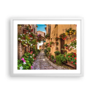 Plakat i hvid ramme - Italiensk gyde - 50x40 cm